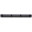 Intellinet Patch Panel, Cat6a, FTP, 24-Port, 1U, Shielded, 90° Top-Entry Punch Down Blocks, Black