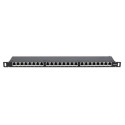 Intellinet Patch Panel, Cat6a, FTP, 24-Port, 19", 0.5U, Shielded, 90° Top-Entry Punch Down Bloc