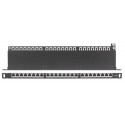 Intellinet Patch Panel, Cat6a, FTP, 24-Port, 19", 0.5U, Shielded, 90° Top-Entry Punch Down Bloc