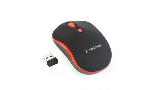 Gembird WIRELESS OPTICAL MUSW-4B-03-R 1600DP - Maus mouse Office Ambidextrous RF Wireless 1600 DPI