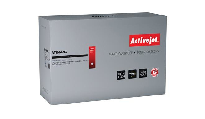 Activejet ATH-64NX toner for HP printer; HP 64X CC364X replacement; Supreme; 24000 pages; black