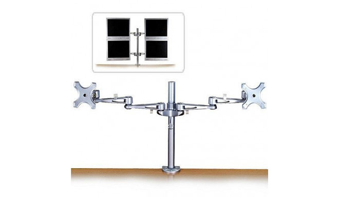 Lindy Dual Adjustable LCD Arms for up to 10kg, Silver