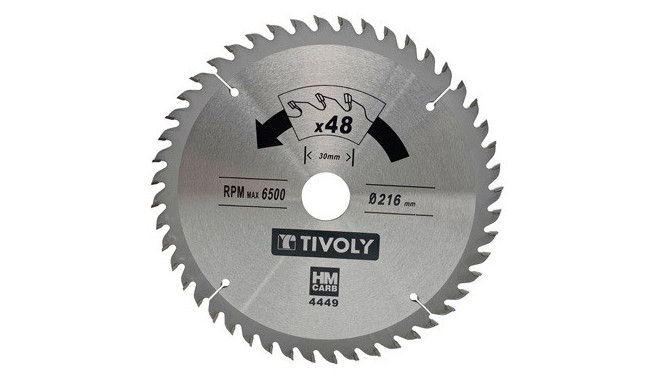 Circular saw blade Tivoly 216x30x2.55/1.7mm, for wood