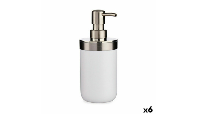 Soap Dispenser Silver White Plastic 350 ml (6 Units)