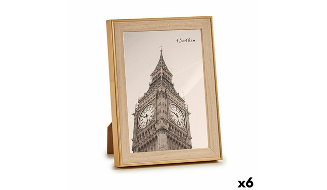 Photo frame 15,6 x 2 x 20,7 cm Golden Brown Plastic Glass (6 Units)