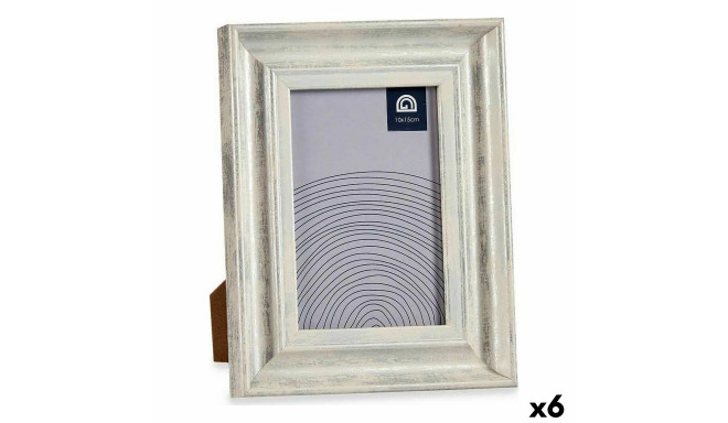 Photo frame 16,2 x 2 x 21 cm Crystal Silver Wood Brown Plastic (6 Units)