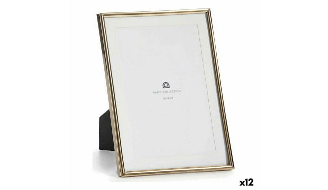 Photo frame Crystal Golden Steel (12 Units)