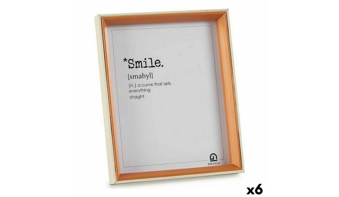 Photo frame 22 x 27 x 3 cm Crystal Brown White MDF Wood (6 Units)