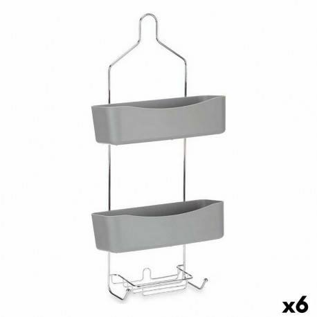 Полка для ванной Berilo W7072 - 383 Серый Металл Пластик 28 x 60 x 14 cm (6 штук)