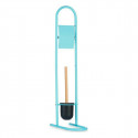 Toilet Paper Holder with Brush Stand 16 x 28,5 x 80,8 cm Blue Metal Plastic Bamboo (4 Units)