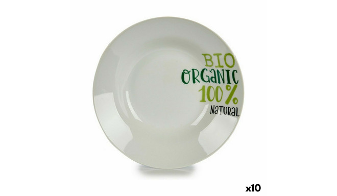 Глубокое блюдо Organic Белый Зеленый Ø 20,6 cm Фарфор (10 штук)