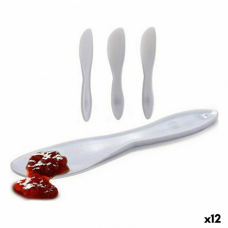 Knife Set Kinvara 23045 23045 White Plastic 18 x 10 x 1 cm 18 x 3,5 x 1 cm 3 Pieces (12 Units)