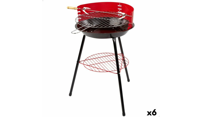 Kaasaskantav Barbeque-grill Aktive Puit Raud Ø 38 cm 37 x 61 x 45 cm (6 Ühikut) Punane