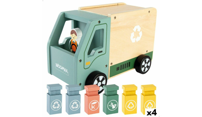 Garbage Truck Woomax Toy 8 Pieces 24 x 15 x 13,5 cm (4 Units)