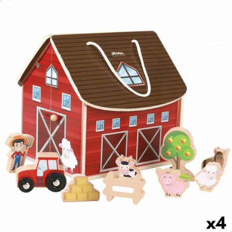 Playset Woomax Farm 9 Tükid, osad 4 Ühikut 19 x 18 x 19 cm