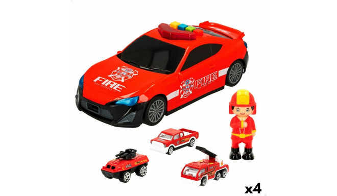 Vehicle Playset Speed & Go 30 x 9,5 x 13 cm Fireman Light Sound 4 Units