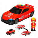 Vehicle Playset Speed & Go Light Sound Fireman 1:64 (4 Units)