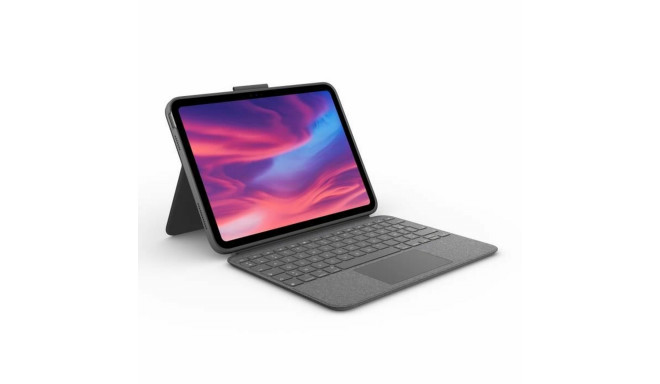 Bluetooth Klaviatuur, millel on Tahvelarvuti Tugi Logitech Combo Touch Hall Prantsuse AZERTY