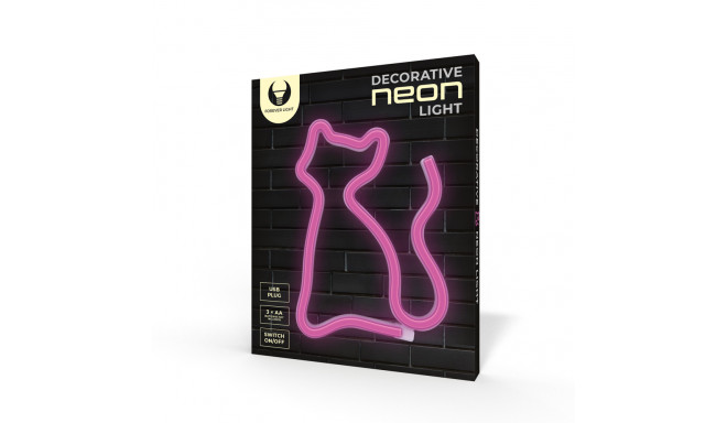 Neon LED Light CAT pink Bat + USB FLNE04 Forever Light