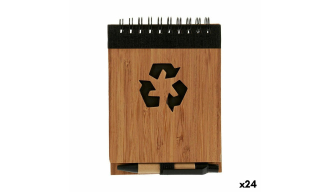 Spiraal Märkmik Pastapliiatsiga Pincello AR1810139 AR1810139 1 x 10 x 13 cm Bambus (24 Ühikut)