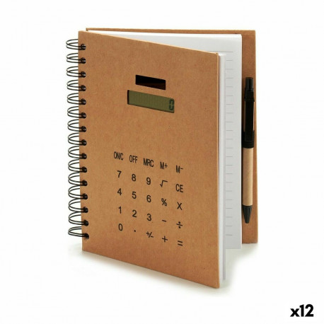 Spiraal Märkmik Pastapliiatsiga Pincello AR1810114 2,5 x 21 x 18 cm Kalkulaator (12 Ühikut)