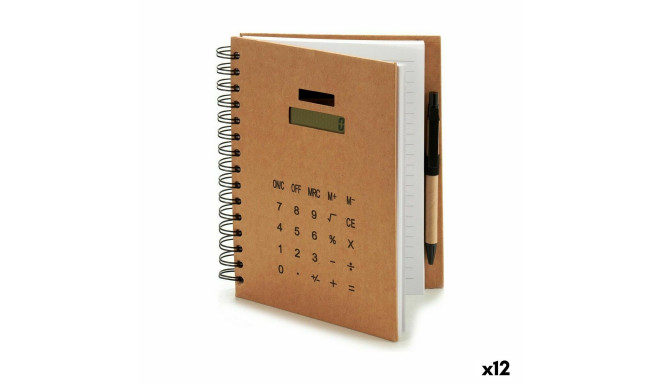 Spiral Notebook with Pen Calculator 2,5 x 21 x 18 cm (12 Units)