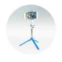 Combo selfie stick with tripod and remote control bluetooth blue