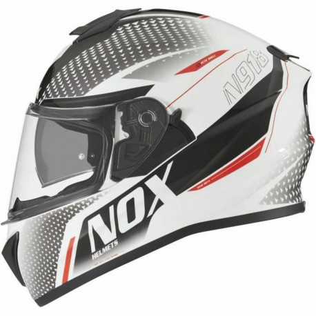 Integraalkaitsekiiver Nox N918 Meta Rojo/Blanco - L