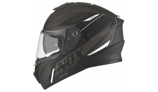 Integraalkaitsekiiver Nox N918 Meta Must/Valge - S