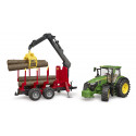BRUDER John Deere 7R 350 with forestry traile