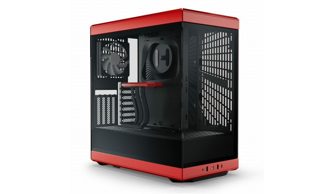 Hyte computer case Y40 ATX Semi-tower, black/red