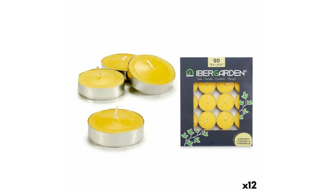 Candle Set Ibergarden HL-1020BXIT HL-1020BXIT Yellow Wax Citronela (12 Units) (24 Units)