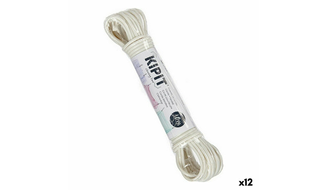 Washing Line Kipit HH023A(S/C) HH023A(S/C) White PVC 10 m 18 x 3 x 4 cm (12 Units)