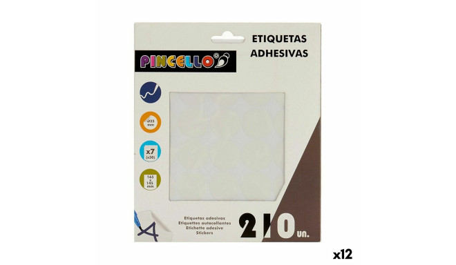 Adhesive labels Pincello 1711076 White Ø 25 mm (12 Units)