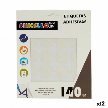 Adhesive labels Pincello 1711078 1711078 White 17 x 4 x 19 cm 22 x 49 mm Apple (12 Units)