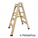 4-step folding ladder Plabell Wood 114 x 31/48 cm