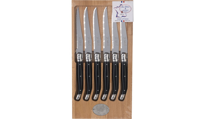 Jean Dubost Laguiole 6 pcs. Steak Knife Set, Black