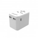 Energizer Ultimate - EU / US / AU / UK travel adapter + 2x USB-A & USB-C MFi certified (White)