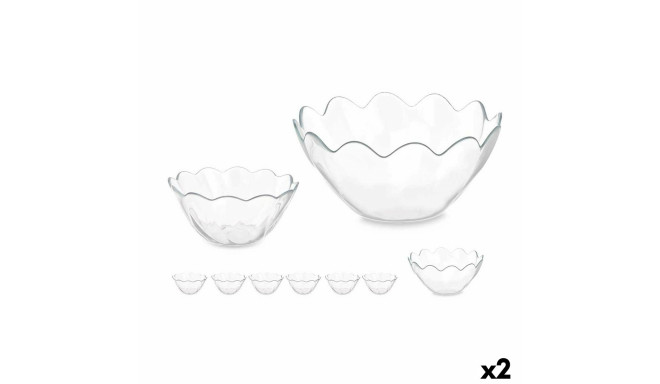 Kausside komplekt Pasabahce 1003561-98886 Hasir Läbipaistev Klaas 31 x 25,5 x 24,5 cm (2 Ühikut)