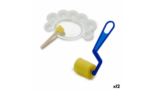 Craft Set Yellow Blue White Plastic (12 Units)