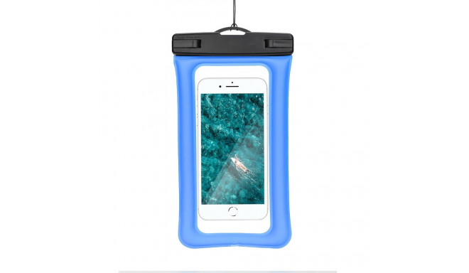 Waterproof bag for mobile phone with plastic closing AIRBAG blue