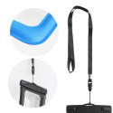 Waterproof AIRBAG for mobile phone with plastic closing - blue