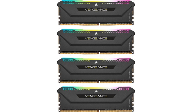 Corsair DDR4 -128 GB -3200 - CL - 16 - Quad-Kit, RAM (black, CMH128GX4M4E3200C16, Vengeance RGB PRO 