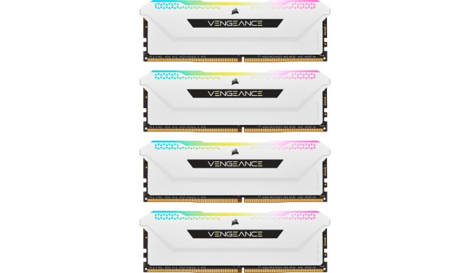 Corsair RAM DDR4 32GB 3200 CL 16 Quad-Kit RAM (white CMH32GX4M4E3200C16W Vengeance RGB PRO 