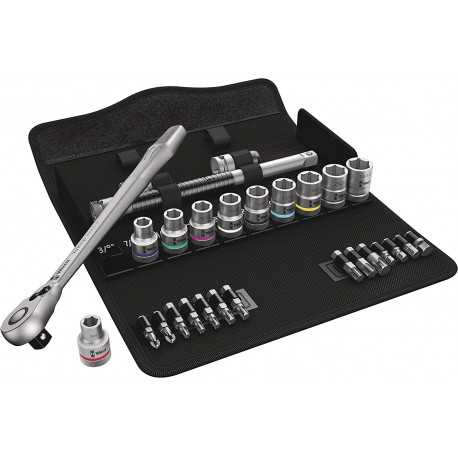Wera 8100 SC 11 Zyklop Metal Ratchet Set - Shift lever, 1/2 drive, imperial