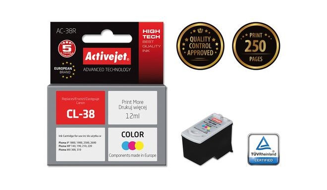 Activejet AC-38R ink (replacement for Canon CL-38; Premium; 12 ml; color)