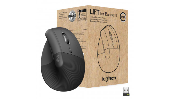 LOGITECH Lift for Business vertikaalne ergonoomiline hiir 6 nuppu juhtmevaba Bluetooth 2.4 GHz Bolt 