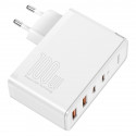 Wall Quick Charger GaN2 Pro 100W 2xUSB + 2xUSB-C QC4+ PD3.0 with USB-C Cable, White