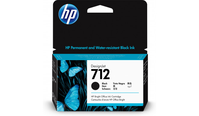 HP 712 must tindikassett