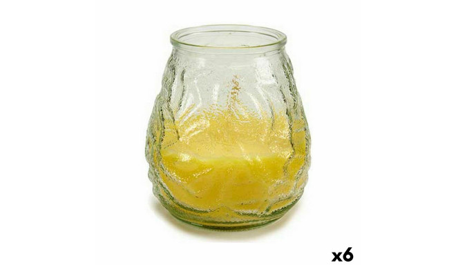 Scented Candle Ibergarden CHWJ-9898MT Yellow Transparent Glass Paraffin Citronela 9 x 9,5 x 9 cm (6 